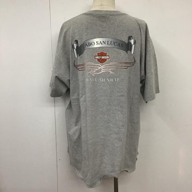 ハーレーダビッドソン Harley-Davidson Tシャツ 半袖 クルーネック バックプリント 2XL ロゴ、文字 灰 / グレー /  メンズ USED 古着 中古 10107651