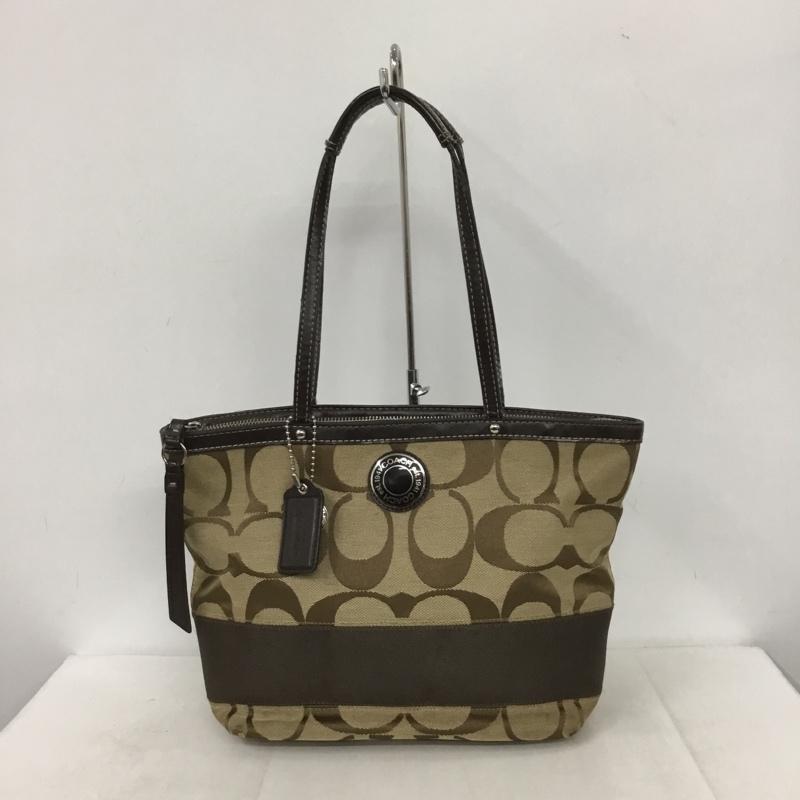 コーチ COACH トートバッグ トートバッグ F19046 ロゴ、文字 茶 / ブラウン / X ベージュ / ベージュ /  レディース USED 古着 中古 10138050