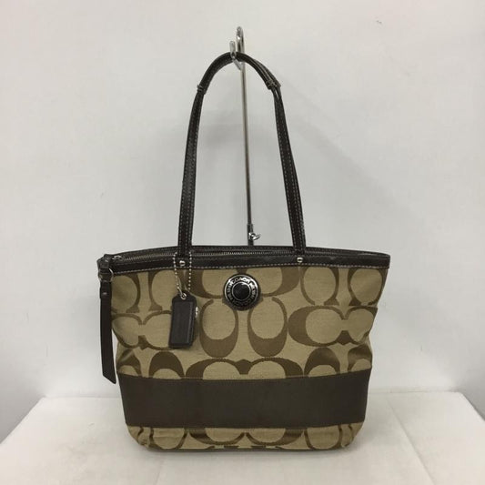 コーチ COACH トートバッグ トートバッグ F19046 ロゴ、文字 茶 / ブラウン / X ベージュ / ベージュ /  レディース USED 古着 中古 10138050