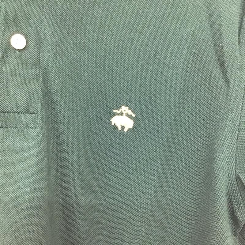 ブルックスブラザーズ BROOKS BROTHERS ポロシャツ 半袖 半袖ポロシャツ カラーシャツ 半袖カットソー S ロゴ、文字 緑 / グリーン /  メンズ USED 古着 中古 10149614