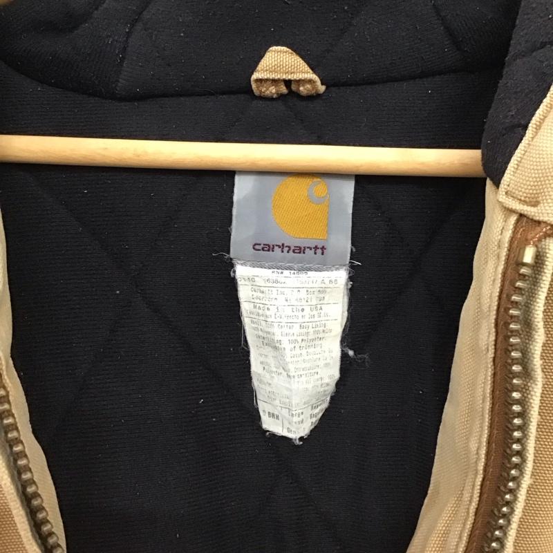 カーハート Carhartt ジャケット、上着 ジャンパー、ブルゾン ジップアップジャケット アウター 古着 L ロゴ、文字 ベージュ / ベージュ /  メンズ USED 古着 中古 10147368