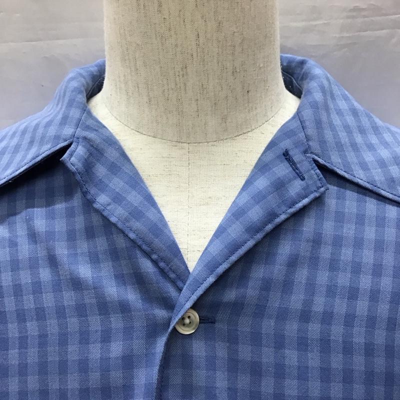 ダイワ ピアサーティナイン DAIWA PIER39 シャツ、ブラウス 長袖 be-90024 TECHSPORTSOPENCOLLARSHIRTSL/SMINIPLAIDS 長袖シャツ L チェック 青 / ブルー /  メンズ USED 古着 中古 10118539