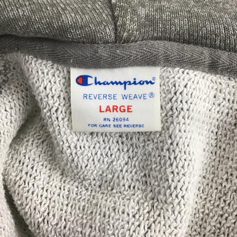 チャンピオン Champion パーカー 長袖 ジップアップパーカー 長袖パーカー フード付きパーカー L 無地 灰 / グレー /  メンズ USED 古着 中古 10124253