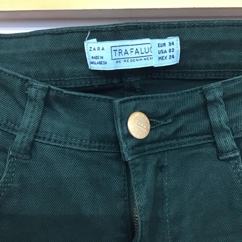 ザラ ZARA パンツ デニム、ジーンズ 34 無地 緑 / グリーン /  レディース USED 古着 中古 10143497