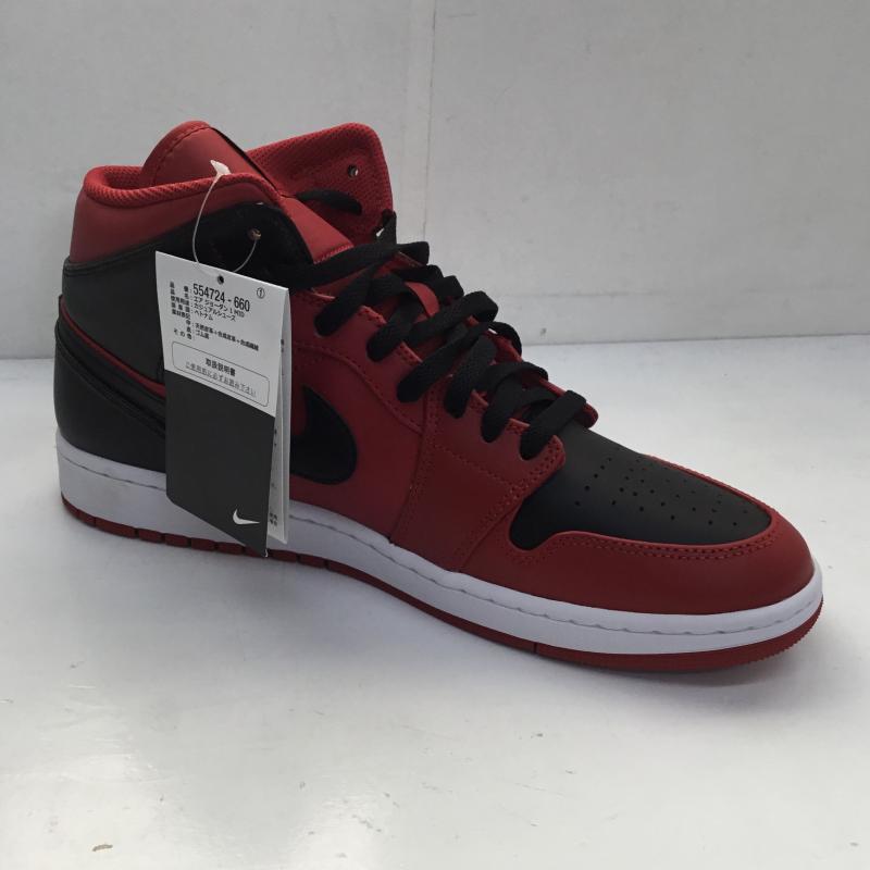 ナイキ NIKE スニーカー スニーカー NIKE AIR JORDAN1 MID 554724-660 28.0cm ロゴ、文字 赤 / レッド / X 黒 / ブラック /  メンズ USED 古着 中古 10128715