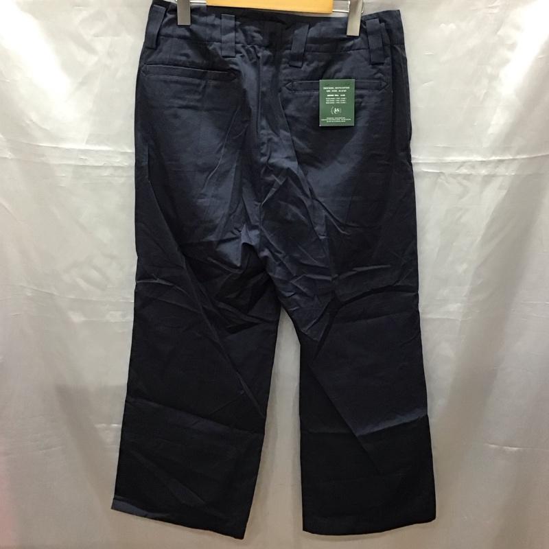レリューム relume パンツ スラックス カジュアルパンツ ワークパンツ ワイドパンツ センタータックパンツ L 無地 紺 / ネイビー /  メンズ USED 古着 中古 10113899