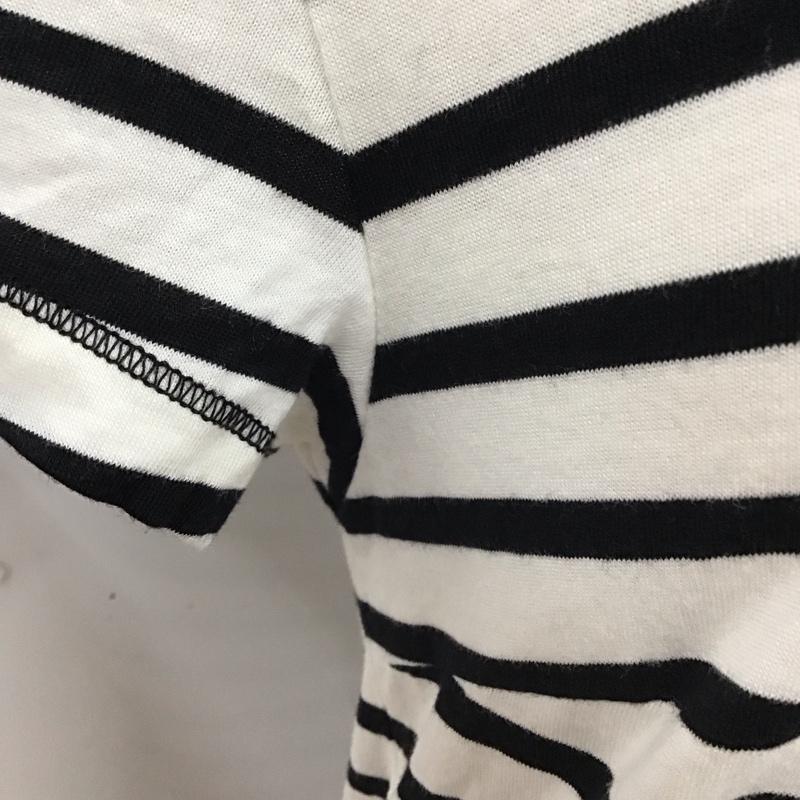マウジー MOUSSY Tシャツ 半袖 半袖カットソー プリントTシャツ クルーネックカットソー 1 ボーダー柄 白 / ホワイト / X 黒 / ブラック /  レディース USED 古着 中古 10116981