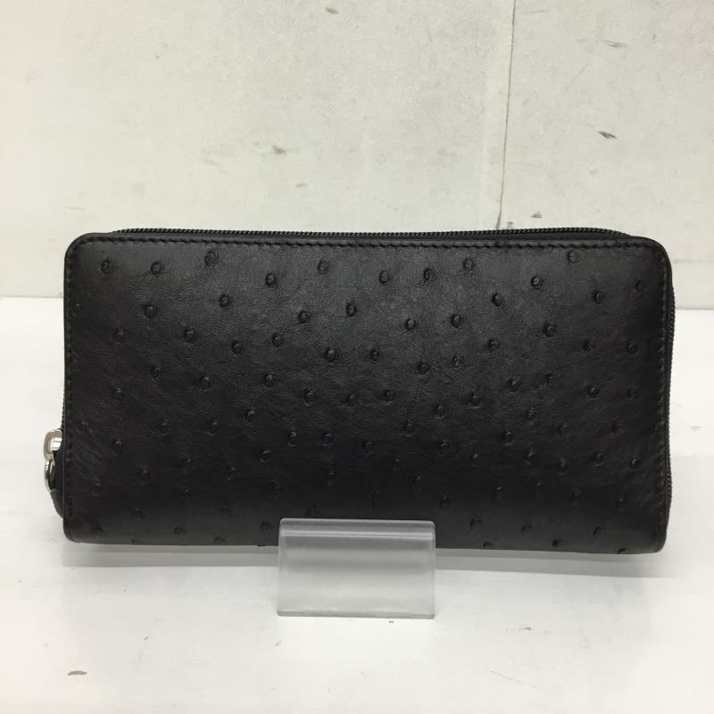 オーストリッチ ostrich 財布 長財布 松屋銀座　オーストリッチ  黒 / ブラック /  レディース USED 古着 中古 10140920