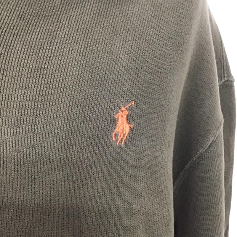 ポロバイラルフローレン Polo by RALPH LAUREN カットソー 長袖 長袖カットソー ジップネックカラー カットソー XXL ロゴ、文字 カーキ / カーキ /  メンズ USED 古着 中古 10124952