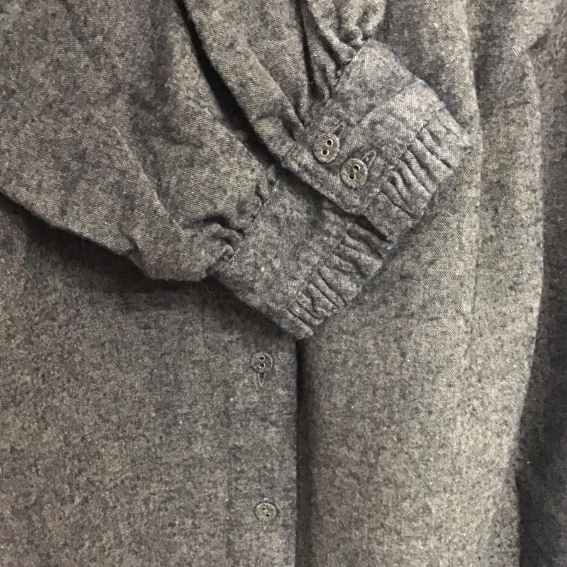 サマンサモスモス Samansa Mos2 ワンピース ロングスカート 1105125 長袖 シャツワンピース スタンドカラー フリル FREE 無地 ダークブラウン / ダークブラウン /  レディース USED 古着 中古 10142228