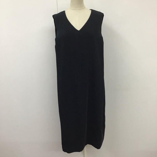 ナチュラルビューティーベーシック NATURAL BEAUTY BASIC ワンピース ひざ丈スカート 017-6240130 ノースリーブ M 無地 紺 / ネイビー /  レディース USED 古着 中古 10110887