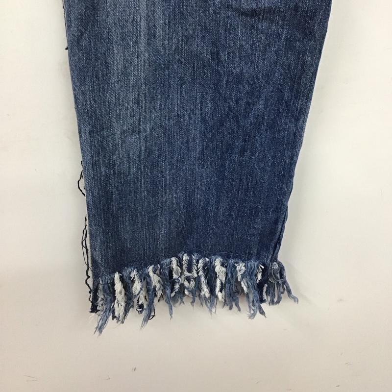 ニコアンド niko and... パンツ デニム、ジーンズ デニムパンツ ワイドパンツ カジュアルパンツ 3 ダメージ加工 インディゴ / インディゴ /  レディース USED 古着 中古 10142475