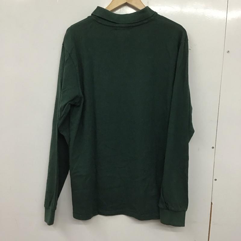 ステューシー STUSSY ポロシャツ 長袖 長袖ポロシャツ 長袖カットソー カラーシャツ M ロゴ、文字 緑 / グリーン /  メンズ USED 古着 中古 10139555