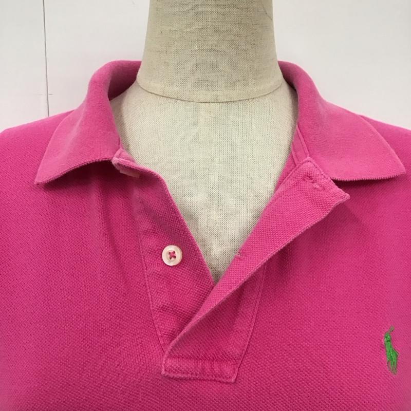 ラルフローレン RALPHLAUREN ポロシャツ 半袖 半袖ポロシャツ カラーシャツ 半袖カットソー L ロゴ、文字 桃 / ピンク /  レディース USED 古着 中古 10116319