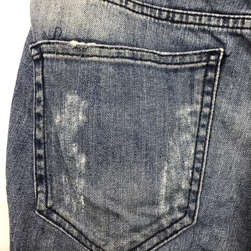 ザラメン ZARA MAN パンツ デニム、ジーンズ デニムパンツ スリムパンツ カジュアルパンツ ストレッチパンツ zmdc 38 ダメージ加工 インディゴ / インディゴ /  メンズ USED 古着 中古 10149726