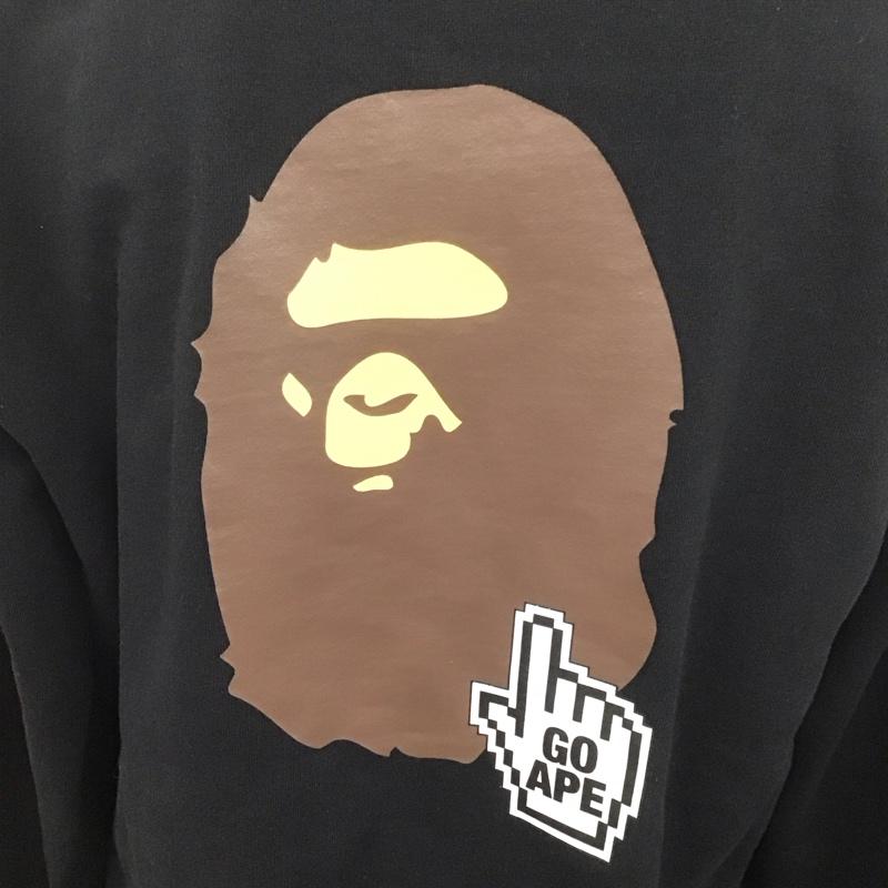 アベイシングエイプ A BATHING APE パーカー 長袖 ジップアップパーカー 長袖パーカー フード付きパーカー XXL ロゴ、文字 黒 / ブラック /  メンズ USED 古着 中古 10107415