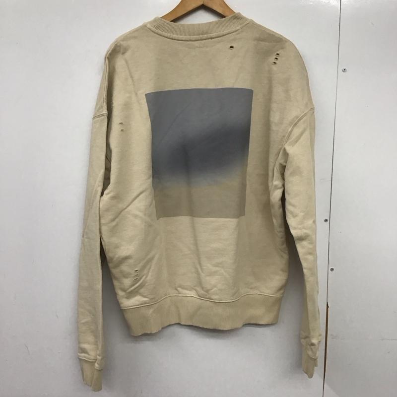 ザラ ZARA トレーナー 長袖 長袖トレーナー スウェット クルーネック プルオーバー M ロゴ、文字 ベージュ / ベージュ /  メンズ USED 古着 中古 10146197