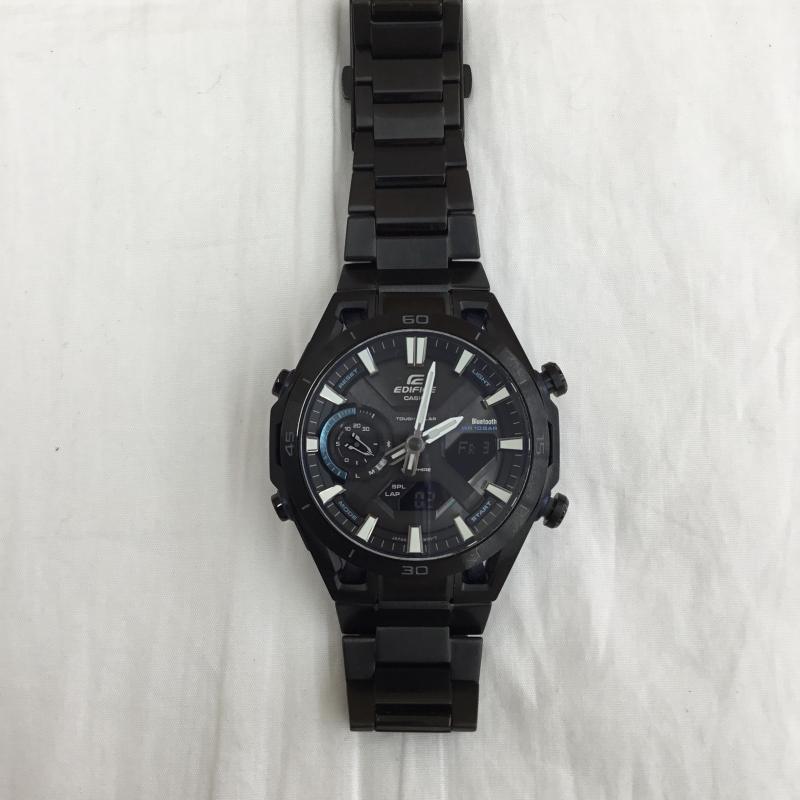 カシオ CASIO 腕時計 アナログ（クォーツ式） ECB-2300 ロゴ、文字 黒 / ブラック /  メンズ USED 古着 中古 10149990
