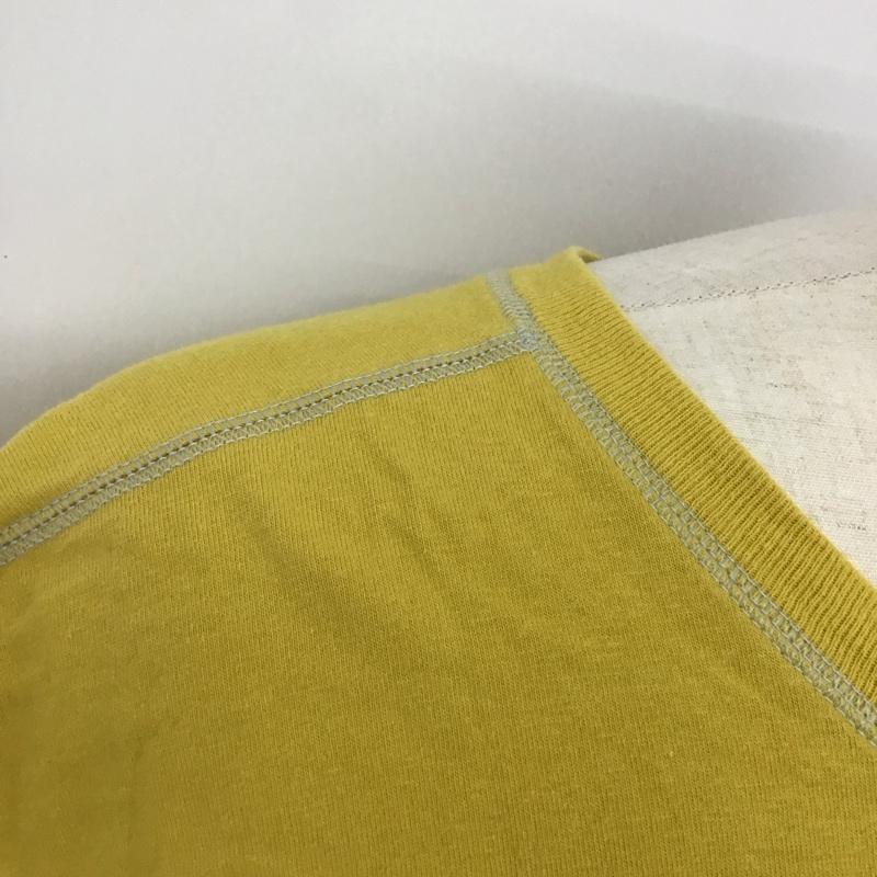 ザノースフェイス THE NORTH FACE Tシャツ 半袖 半袖カットソー プリントTシャツ クルーネックカットソー XXL ロゴ、文字 黄 / イエロー /  メンズ USED 古着 中古 10125617