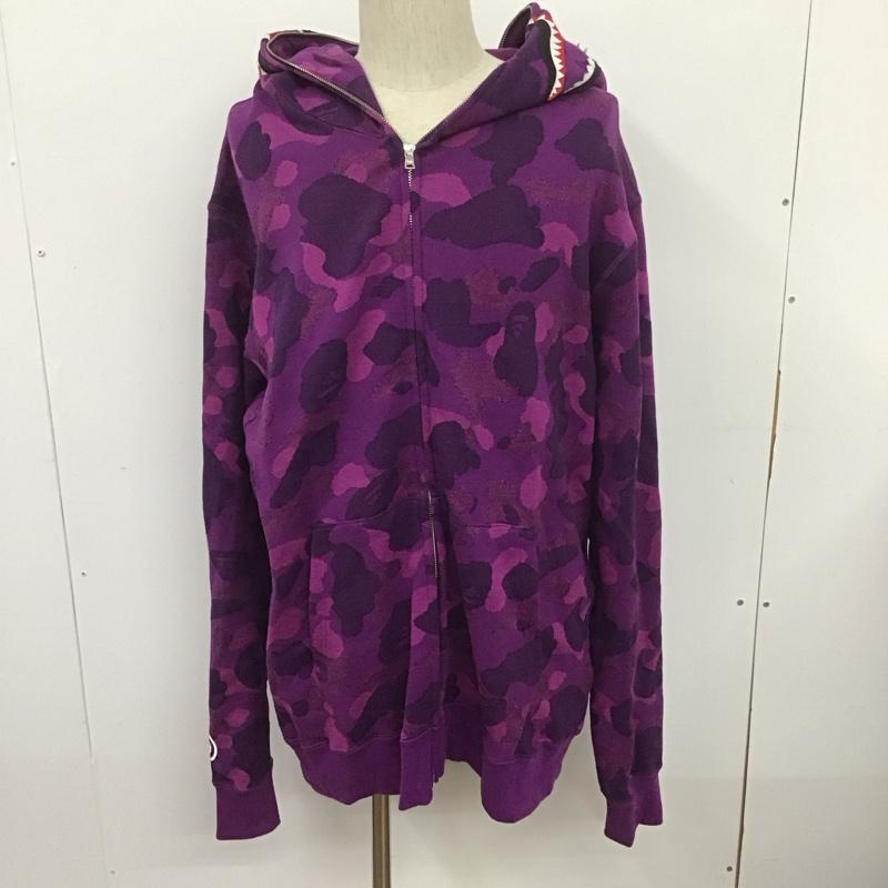 アベイシングエイプ A BATHING APE パーカー 長袖 ジップアップ カモフラージュ柄・迷彩 紫 / パープル /  メンズ USED 古着 中古 10107410