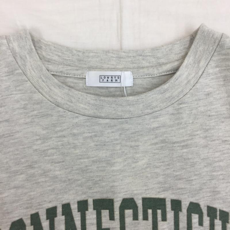 ローリーズファーム LOWRYS FARM Tシャツ 半袖 LF623082CF FREE ロゴ、文字 灰 / グレー /  レディース USED 古着 中古 10141338