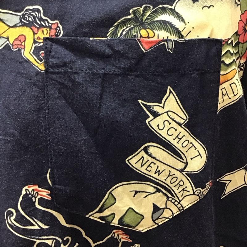 ショット schott シャツ、ブラウス 半袖 半袖シャツ カラーシャツ 半袖カットソー プリントシャツ M プリント マルチカラー / マルチカラー /  メンズ USED 古着 中古 10116575