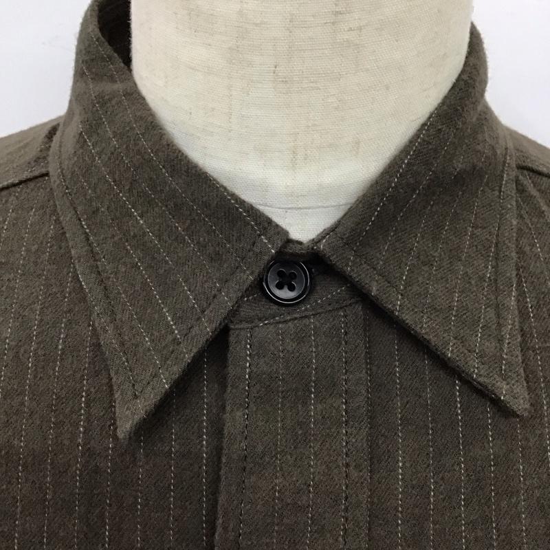 ニードルス Needles シャツ、ブラウス 長袖 長袖シャツ カラーシャツ ポケットシャツ 長袖カットソー ストライプ S ストライプ 茶 / ブラウン /  メンズ USED 古着 中古 10119426