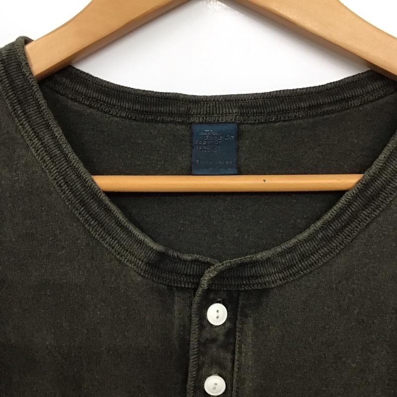 グッドオン Good On カットソー 半袖 半袖カットソー 無地Tシャツ ヘンリーネックカットソー XL 無地 カーキ / カーキ /  メンズ USED 古着 中古 10130483