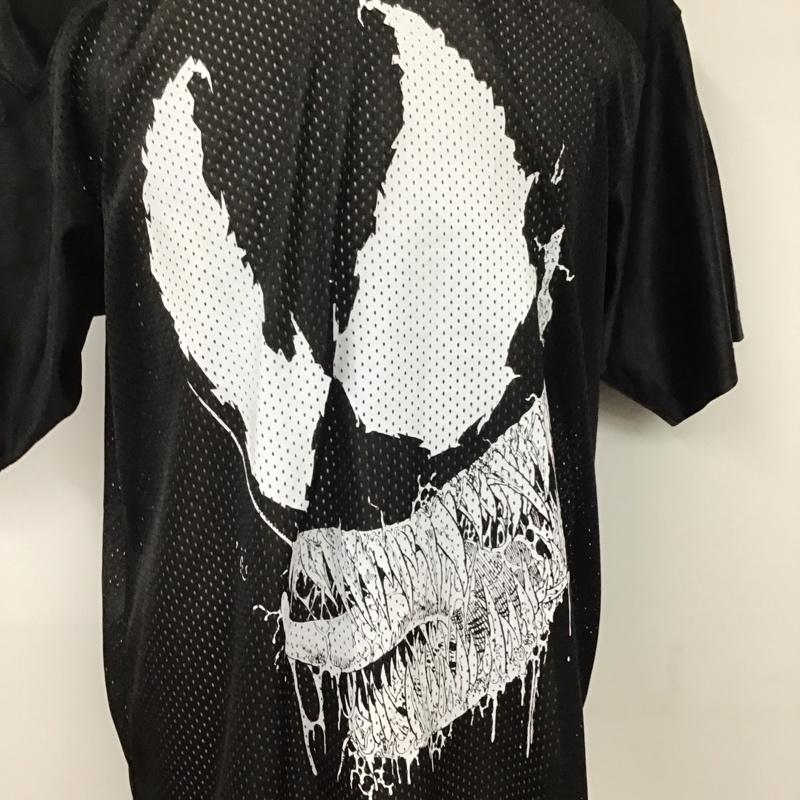 ハフ HUF Tシャツ 半袖 半袖カットソー プリントTシャツ Vネックカットソー marvel L プリント 黒 / ブラック /  メンズ USED 古着 中古 10120637