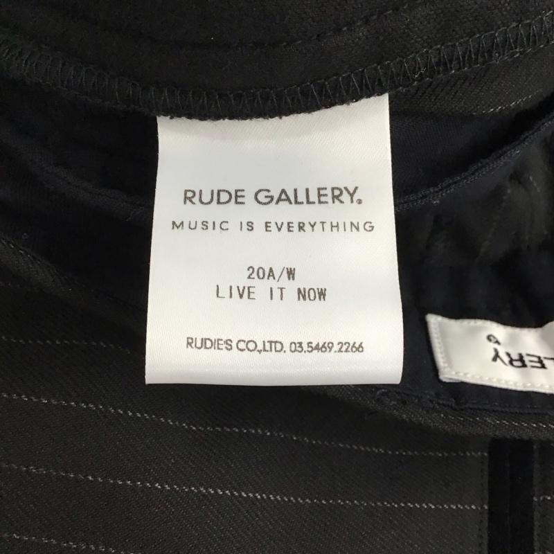 ルードギャラリー RUDE GALLERY パンツ スラックス スラックスパンツ ワイドパンツ センタータックパンツ 4 ストライプ 黒 / ブラック /  メンズ USED 古着 中古 10147064