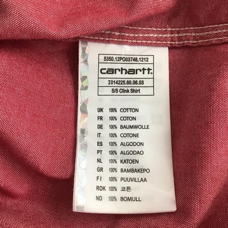 カーハート Carhartt シャツ、ブラウス 半袖 I014225 SS Clink Shirt S ロゴ、文字 桃 / ピンク /  メンズ USED 古着 中古 10113090
