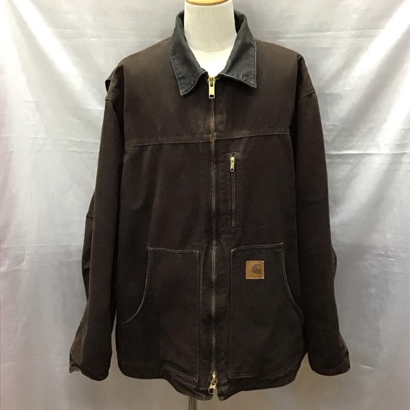 カーハート Carhartt ジャケット、上着 ジャンパー、ブルゾン ジップアップジャケット ジャンパー ジャケット カジュアルジャケット アウター XXL 無地 茶 / ブラウン /  メンズ USED 古着 中古 10120527