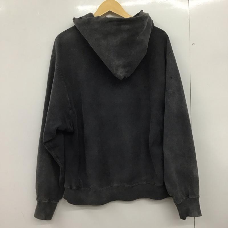 バウワウ Bowwow パーカー 長袖 長袖パーカー プルオーバーパーカー スウェット L ダメージ加工 ダークグレー / ダークグレー /  メンズ USED 古着 中古 10148309