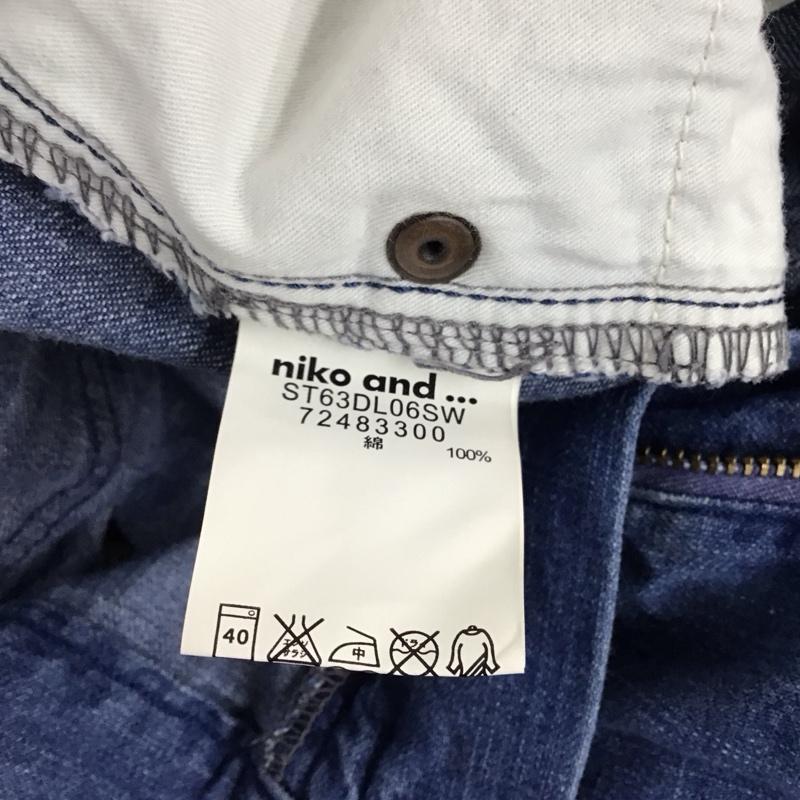 ニコアンド niko and... パンツ デニム、ジーンズ st63dl06sw ワイドパンツ L 無地 インディゴ / インディゴ /  レディース USED 古着 中古 10121195