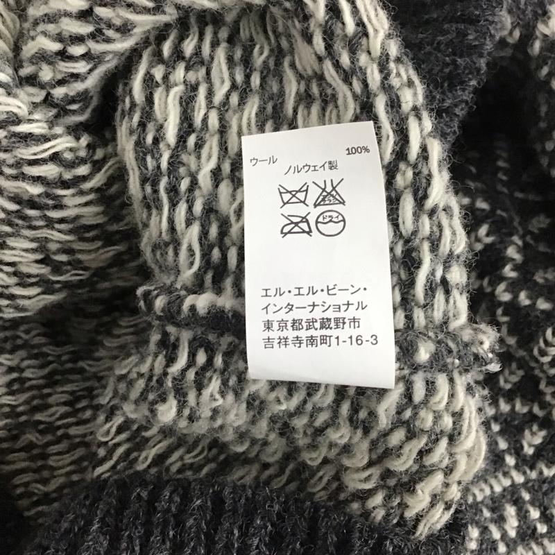 エルエルビーン L.L.Bean ニット、セーター 長袖 S  白 / ホワイト / X チャコールグレー / チャコールグレー /  メンズ USED 古着 中古 10111367