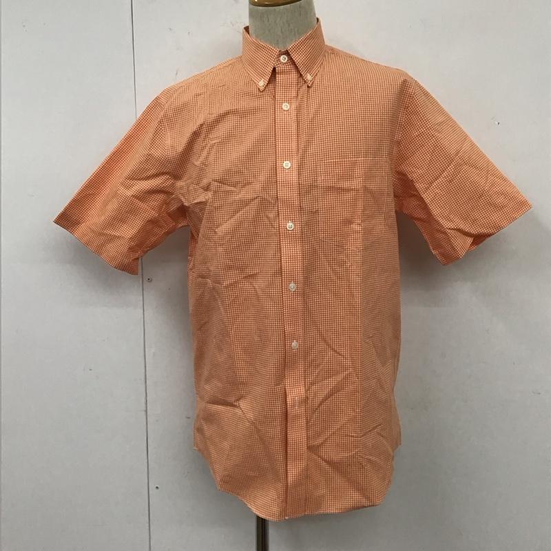 エルエルビーン L.L.Bean シャツ、ブラウス 半袖 ボタンダウン 胸ポケット S チェック 白 / ホワイト / X 橙 / オレンジ /  メンズ USED 古着 中古 10111864