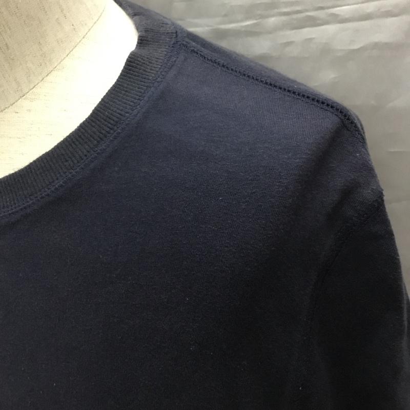 ヌメラルズ NUMERALS Tシャツ 半袖 半袖カットソー クルーネックカットソー 無地Tシャツ L 無地 紺 / ネイビー /  メンズ USED 古着 中古 10114607