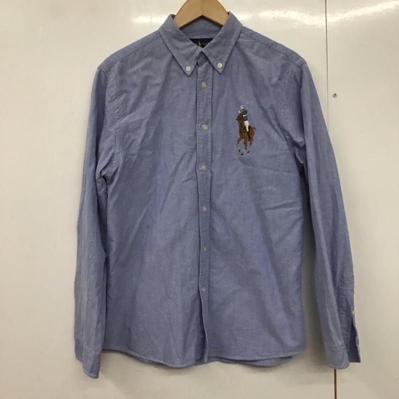 ラルフローレン RALPHLAUREN シャツ、ブラウス 長袖 長袖シャツ 無地シャツ カラーシャツ デニムシャツ ボタンダウンシャツ XL ロゴ、文字 水色 / ライトブルー /  メンズ USED 古着 中古 10141472