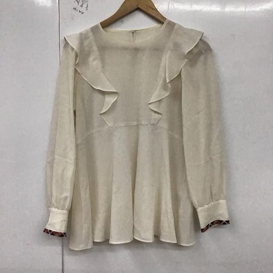 ブルーレーベル・クレストブリッジ BLUE LABEL CRESTBRIDGE シャツ、ブラウス 長袖 55M04-821-03 ナチュラルローンブラウス 38 無地 白 / ホワイト /  レディース USED 古着 中古 10129855
