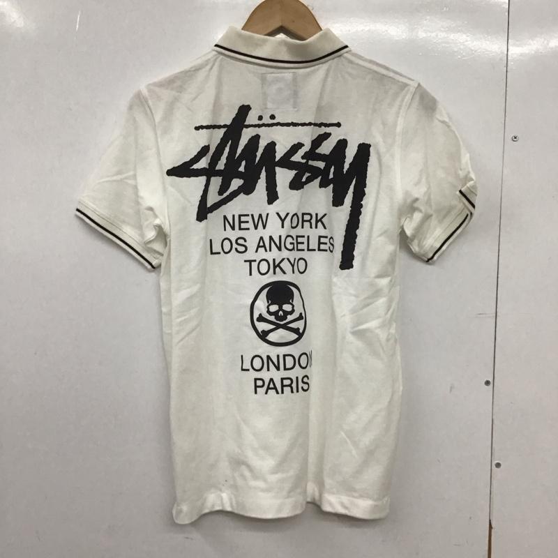 ステューシー STUSSY ポロシャツ 半袖 半袖ポロシャツ カラーシャツ 半袖カットソー mastermind S ロゴ、文字 白 / ホワイト /  メンズ USED 古着 中古 10148734
