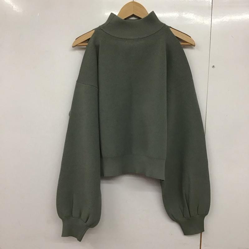 ムルーア MURUA ニット、セーター 長袖 011962600501-01 チョーカーニット FREE 無地 カーキ / カーキ /  レディース USED 古着 中古 10143806