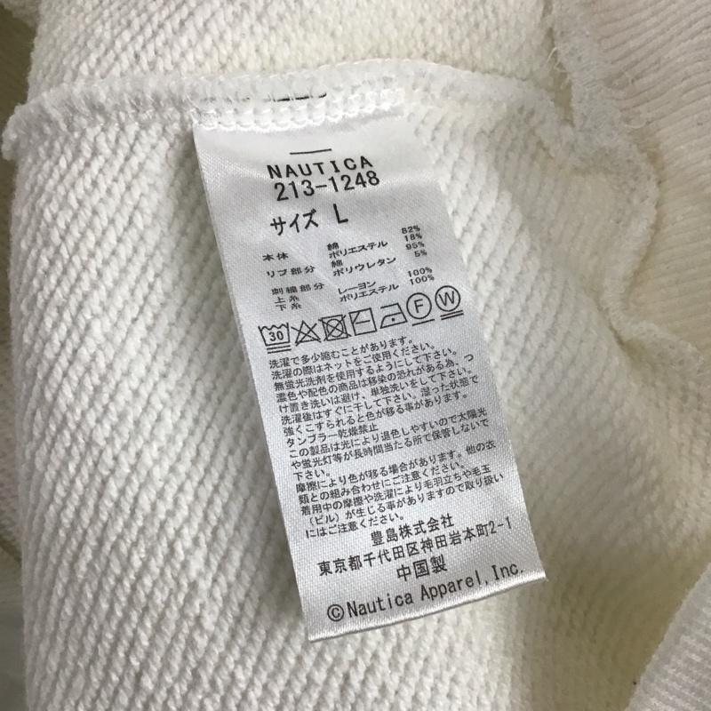 ノーティカ NAUTICA パーカー 長袖 長袖パーカー プルオーバーパーカー スウェット L 無地 白 / ホワイト /  メンズ USED 古着 中古 10140518