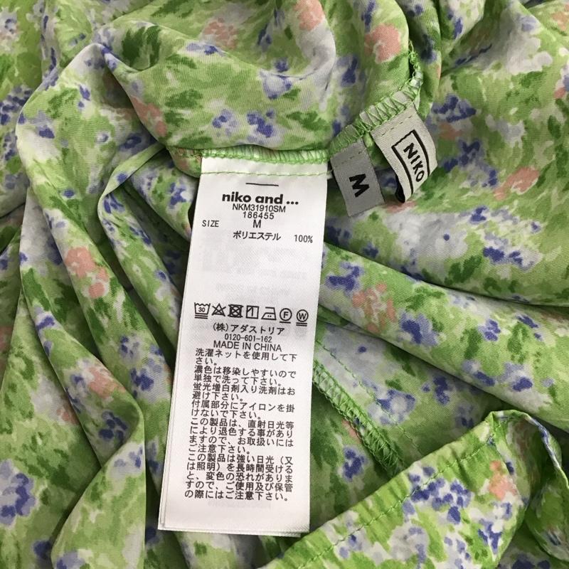 ニコアンド niko and... ワンピース ロングスカート リボン２wayマキシOP2 M 総柄 X 花柄 薄緑 / ライトグリーン /  レディース USED 古着 中古 10133978