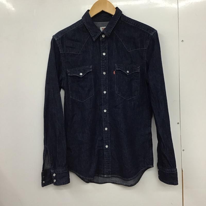 リーバイス Levi s シャツ、ブラウス 長袖 長袖シャツ デニムシャツ フロントボタン S ロゴ、文字 インディゴ / インディゴ /  メンズ USED 古着 中古 10150445