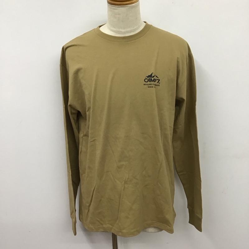 キャンプセブン CAMP7 Tシャツ 長袖 XL ロゴ、文字 X プリント ベージュ / ベージュ /  メンズ USED 古着 中古 10121884