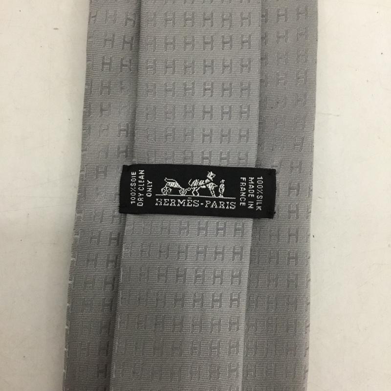 エルメス HERMES ネクタイ ネクタイ H織りタイ 総柄 銀 / シルバー /  メンズ USED 古着 中古 10142105