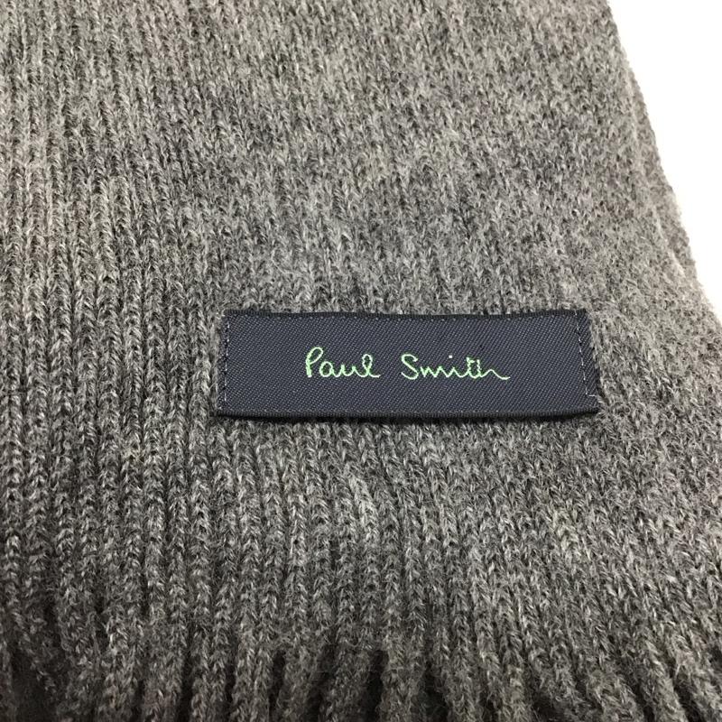 ポールスミス Paul Smith マフラー マフラー フリンジ ロゴ、文字 灰 / グレー /  メンズ USED 古着 中古 10116290