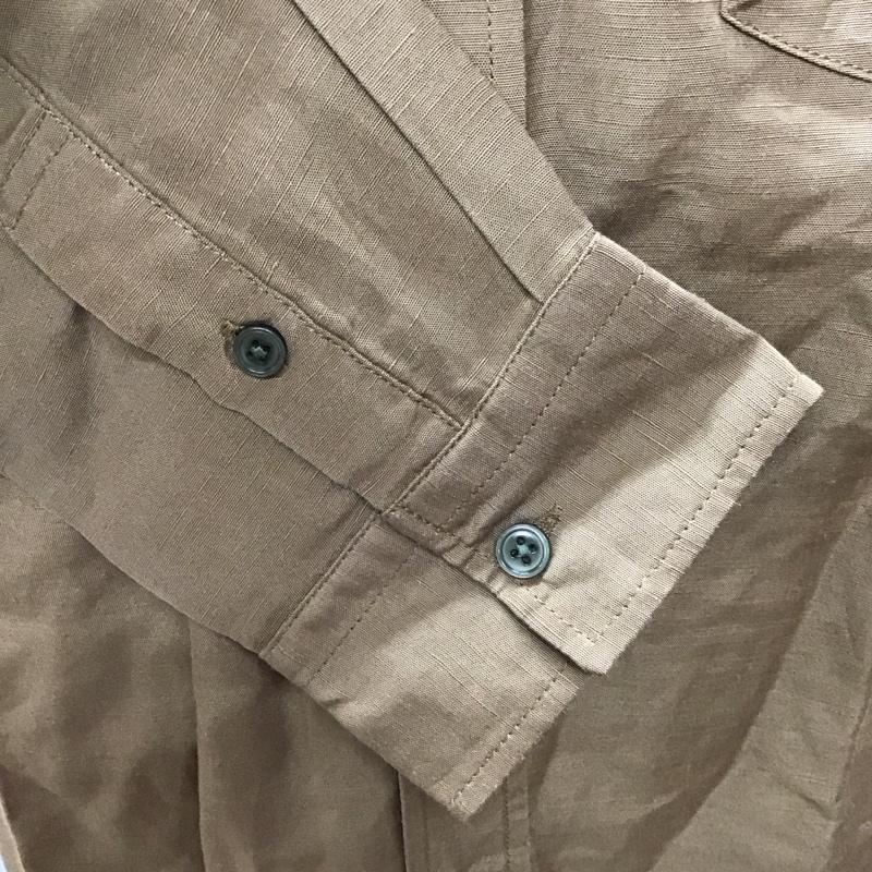 インヘリット INHERIT シャツ、ブラウス 長袖 長袖シャツ カラーシャツ ポケットシャツ 長袖カットソー XL 無地 茶 / ブラウン /  メンズ USED 古着 中古 10114361