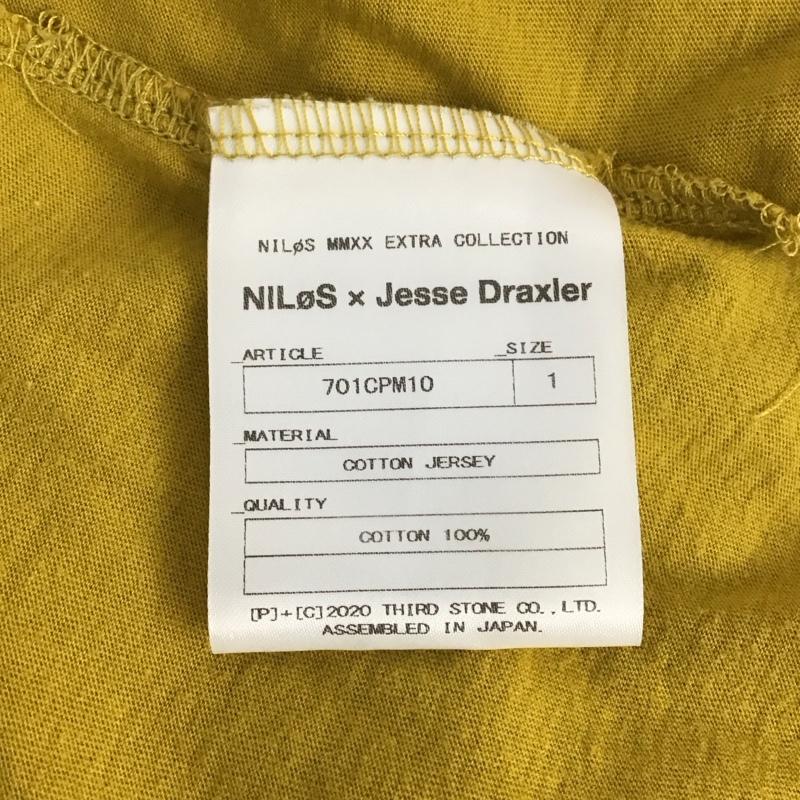 ニルズ NILoS Tシャツ 半袖 半袖カットソー プリントTシャツ クルーネックカットソー 1 ロゴ、文字 黄 / イエロー /  メンズ USED 古着 中古 10131549