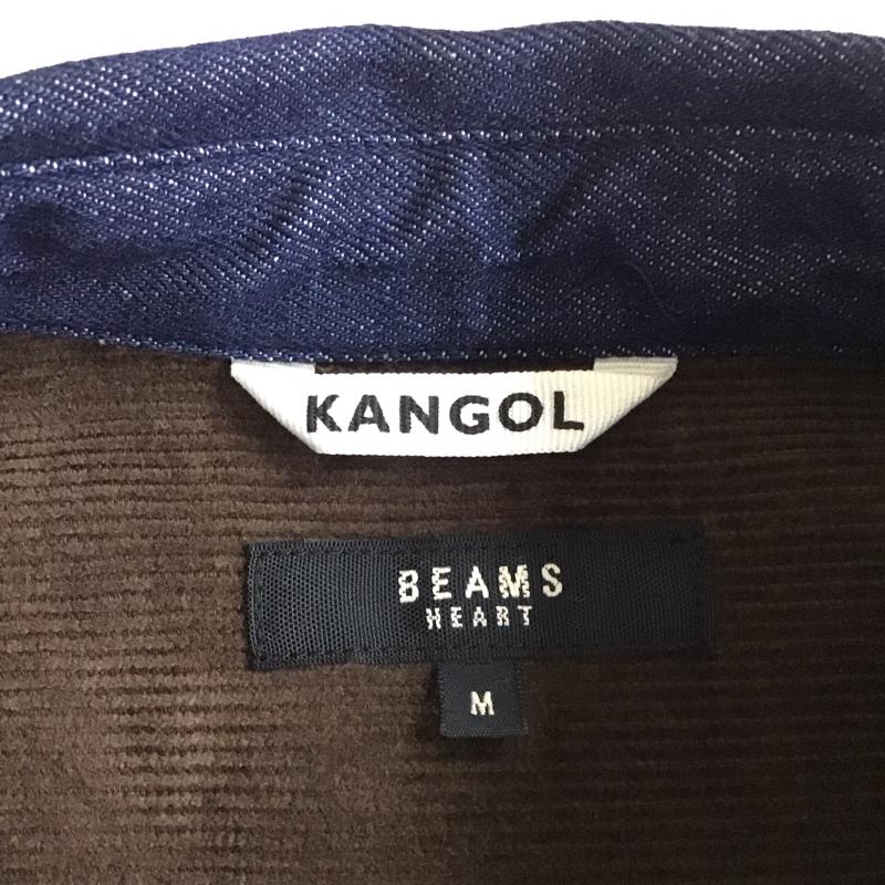ビームス ハート BEAMS HEART シャツ、ブラウス 長袖 長袖シャツ カラーシャツ 長袖カットソー コーデュロイシャツ kangol M ロゴ、文字 茶 / ブラウン /  メンズ USED 古着 中古 10116523